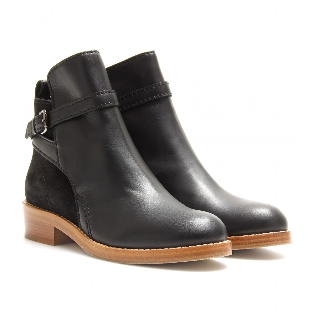 ACNE Black Clover Leather Ankle Boots